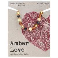 Baltic Amber Children's Bracelet - Mixed Love 14cm