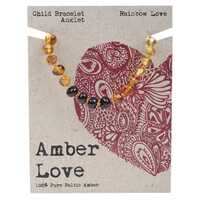 Baltic Amber Children's Bracelet - Rainbow Love 14cm