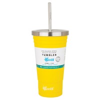 Insulated Stainless Steel Tumbler (+Straw) - Lemon 500ml