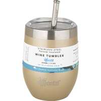 Insulated Wine Tumbler (+Straw) - Soft Gold 320ml