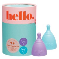 Double Box Menstrual Cups (XS & SM) - Lilac & Blue