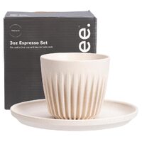 Reusable Espresso Coffee Cups (Twin Set) - Natural 88ml
