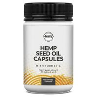 Hemp Seed Oil Capsules (+Turmeric) x100
