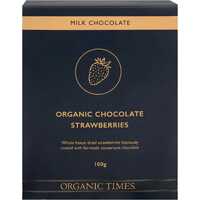 Organic Milk Chocolate Strawberries 100g