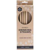Reusable Bamboo Drinking Straws (+Brush) x4
