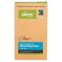 Organic Decaf Espresso Coffee Capsules x10