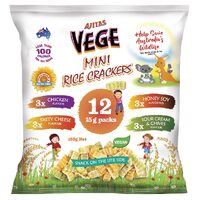 Variety Vege Rice Crackers (8x12 Multi Packs)