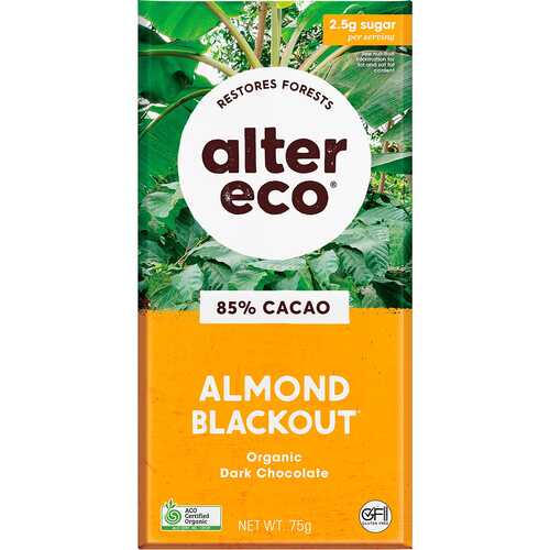 Organic Dark Chocolate - Almond Blackout (12x75g)