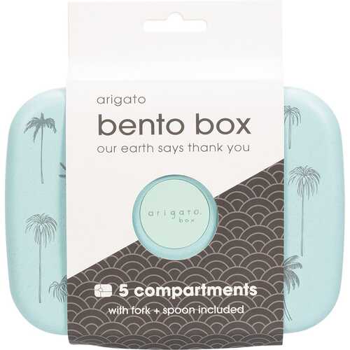 Blue Bento Box - 5 Compartments & Cutlery