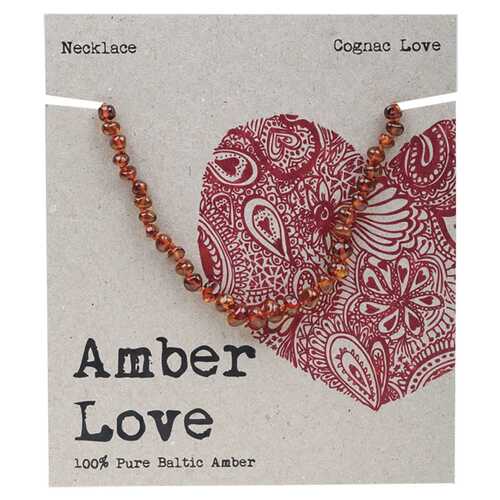 Baltic Amber Children's Necklace - Cognac Love 33cm