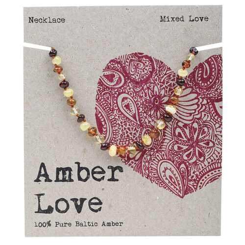 Baltic Amber Children's Necklace - Mixed Love 33cm