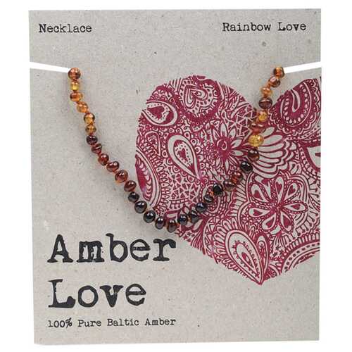 Baltic Amber Children's Necklace - Rainbow Love 33cm