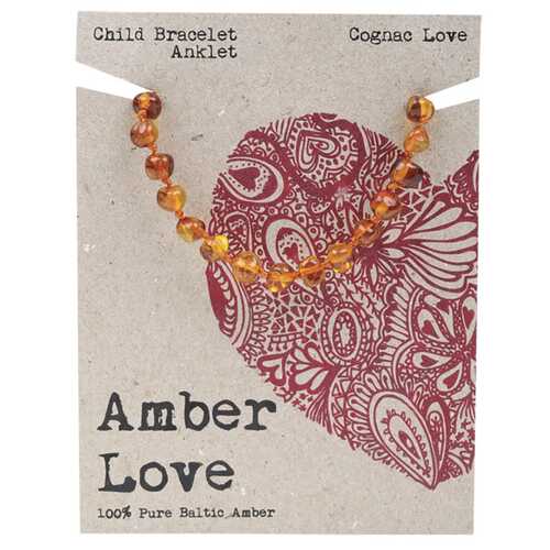 Baltic Amber Children's Bracelet - Cognac Love 14cm