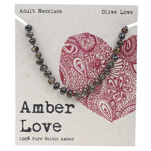 Baltic Amber Necklace - Olive Love 46cm