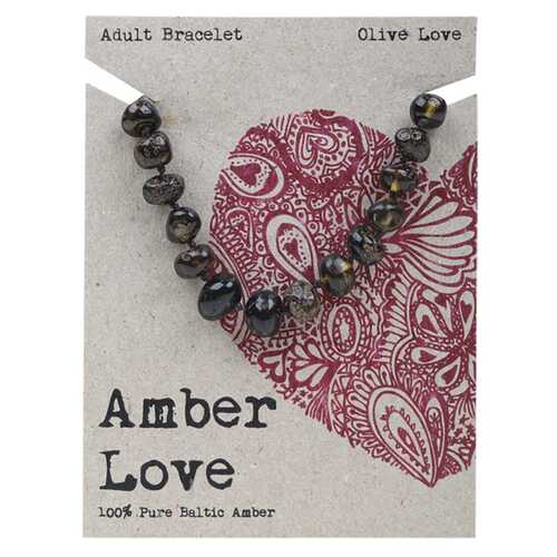 Baltic Amber Bracelet - Olive Love 20cm