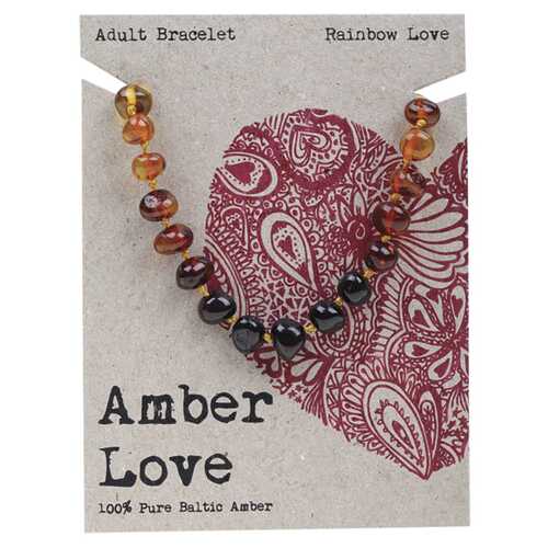 Baltic Amber Bracelet - Rainbow Love 20cm