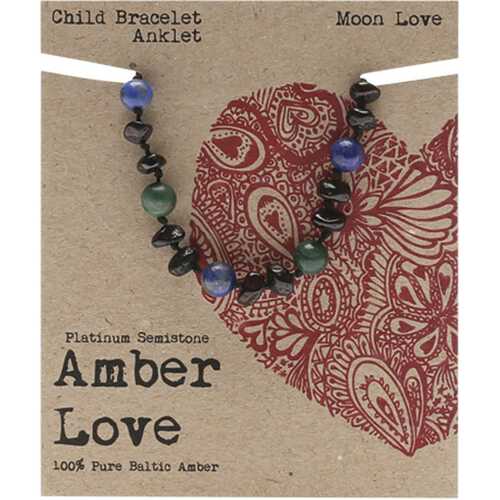 Baltic Amber Children's Bracelet - Moon Love 14cm