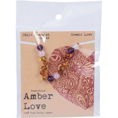 Baltic Amber Children's Bracelet - Cosmic Love 14cm
