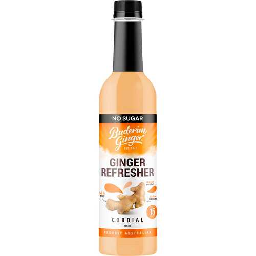 No Sugar Ginger Refresher Cordial 750ml