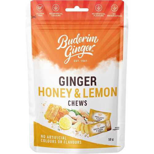 Ginger Honey & Lemon Chews 50g