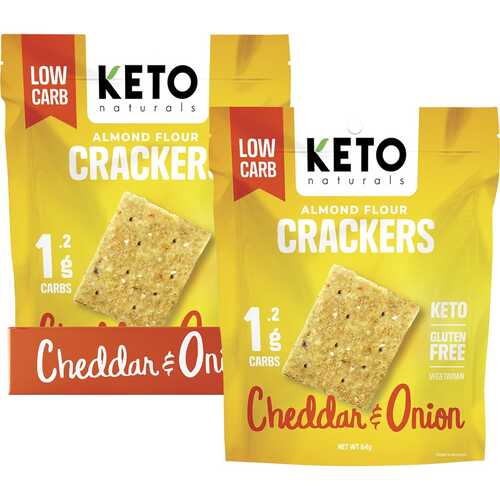 Cheddar & Onion Almond Flour Crackers (8x64g)