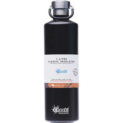 Insulated Stainless Steel Bottle - Matte Black 1L