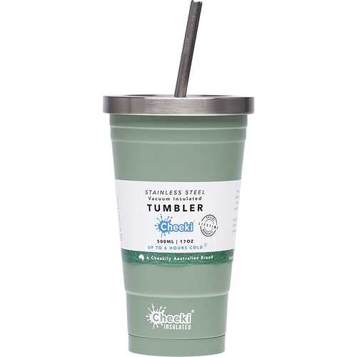 Insulated Stainless Steel Tumbler (+Straw) - Pistachio 500ml