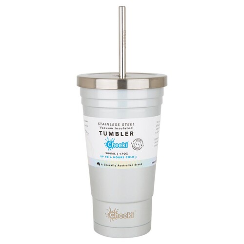 Insulated Stainless Steel Tumbler (+Straw) - Pearl 500ml