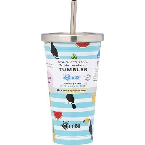 Insulated Stainless Steel Tumbler (+Straw) - Toucan 500ml