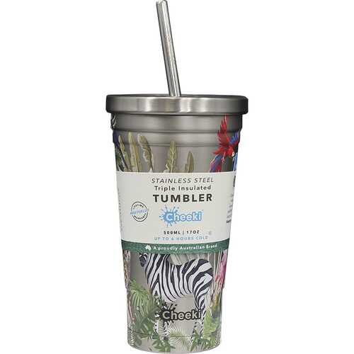 Insulated Stainless Steel Tumbler (+Straw) - Jungle 500ml