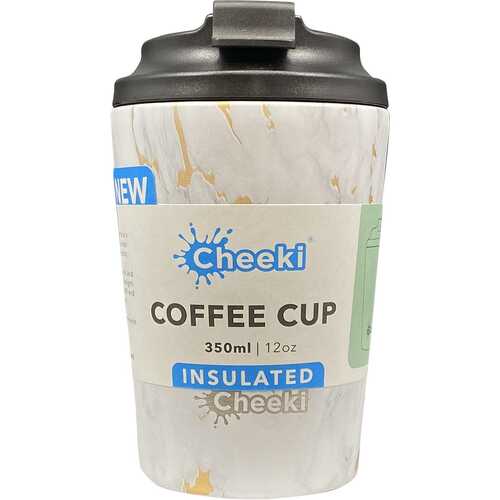 Insulated Stainless Steel Coffee Cup - Marble 350ml