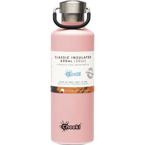 Insulated Stainless Steel Bottle - Pink 600ml