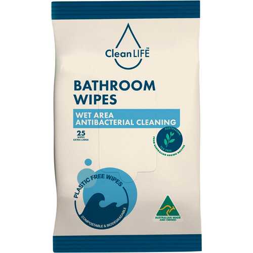 Wet Area Antibacterial Bathroom Wipes x25