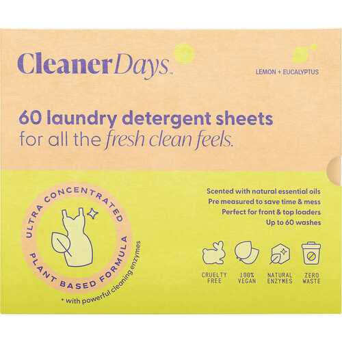 Laundry Detergent Sheets - Lemon & Eucalyptus x60