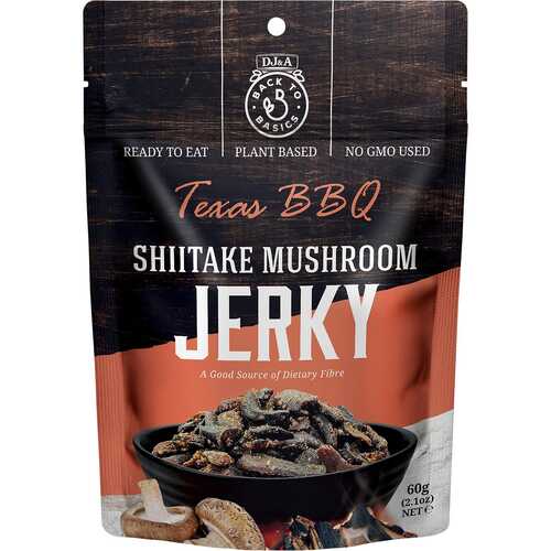 Vegan Shiitake Mushroom Jerky - Texas BBQ (12x60g)