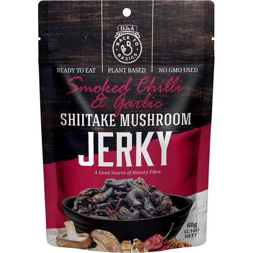 Vegan Shiitake Mushroom Jerky - Chilli & Garlic (12x60g)