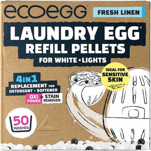 Laundry Egg Refill Pellets for White + Lights (50 Washes) - Fresh Linen