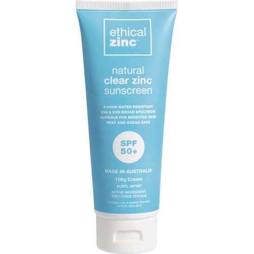 Natural Clear Zinc Sunscreen SPF 50+ 100ml