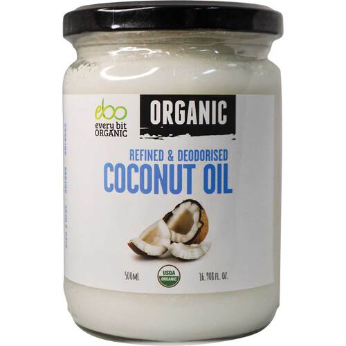 Refined & Deodorised Organic Coconut Oil 500ml
