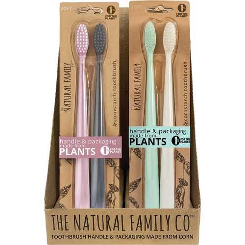 Soft Bio Toothbrushes - Assorted Colours (Twin Pack) x8