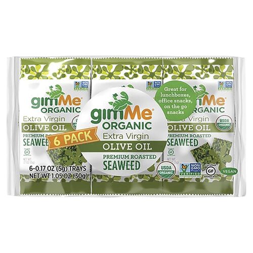 Organic Roasted Seaweed Snacks - Olive Oil (6x5g)