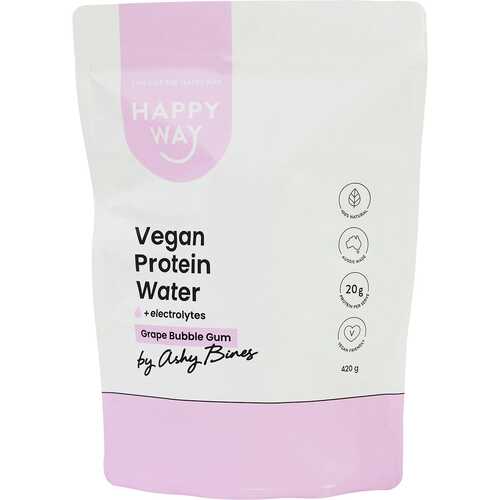 Ashy Bines Vegan Protein Water - Grape Bubble Gum 420g