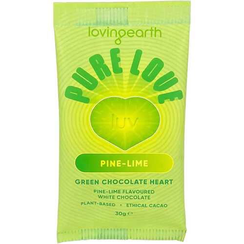 Organic Pine-Lime White Chocolate Heart (16x30g)