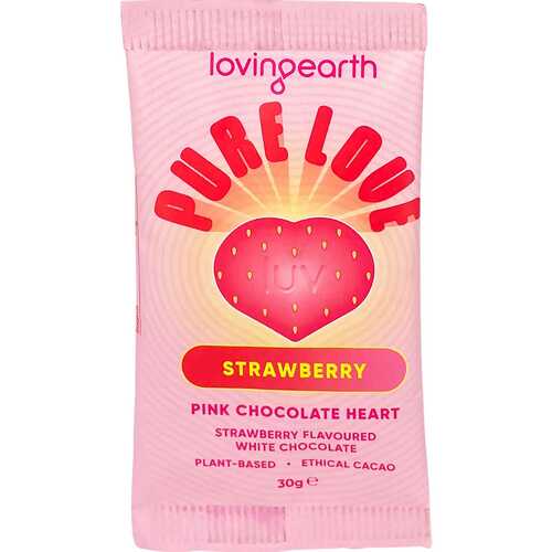 Organic Strawberry White Chocolate Heart (16x30g)