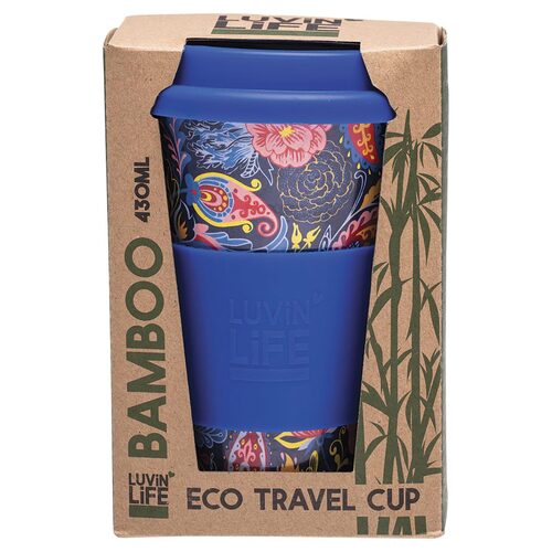 Bamboo Eco Travel Cup - Paisley 430ml
