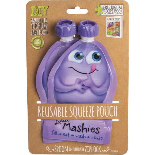 Reusable Food Squeeze Pouches - Purple x2