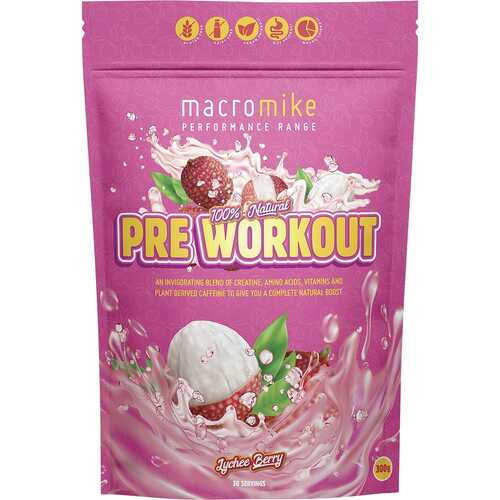 Lychee Berry Natural Pre Workout 300g