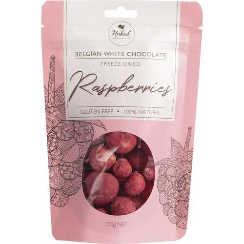 White Chocolate Raspberries 100g