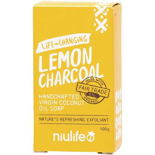 Organic Coconut Oil Soap - Lemon Charcoal 100g