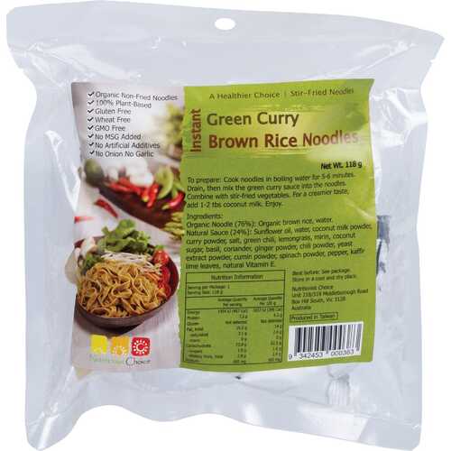 Instant Green Curry Brown Rice Noodles 118g